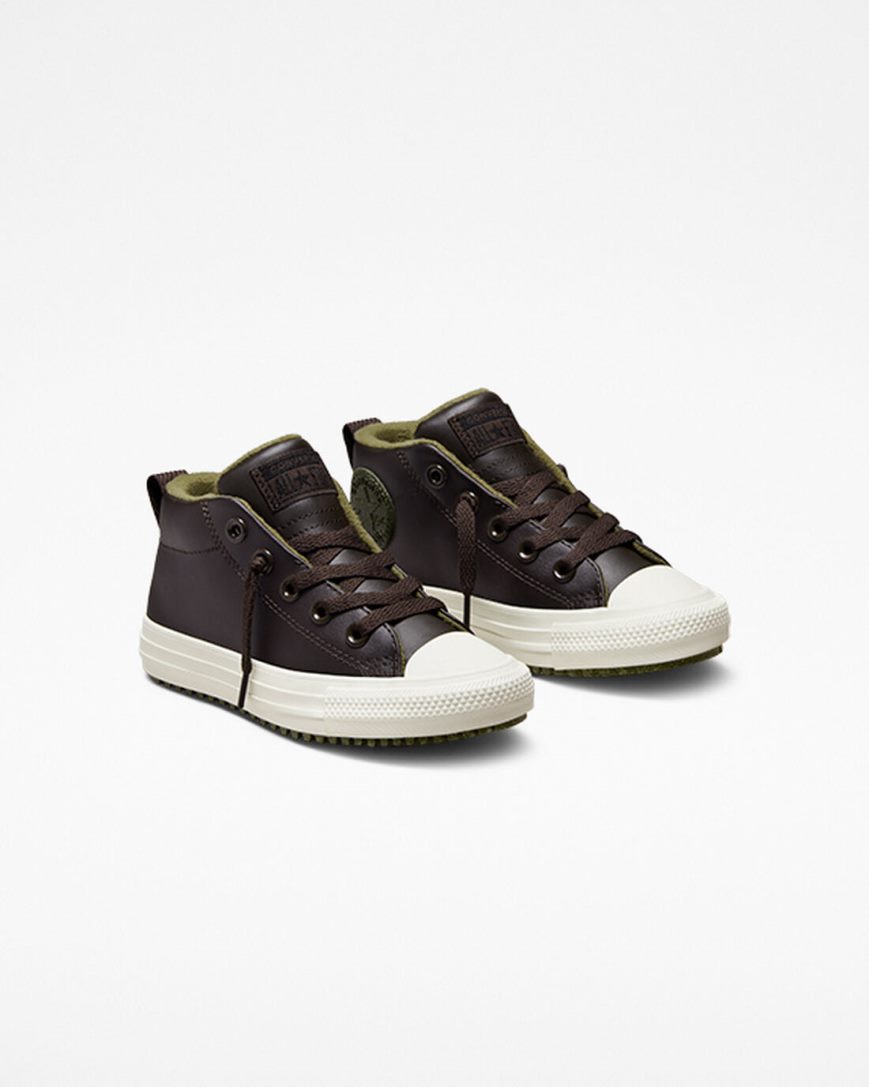 Tenisky Vysoke Converse Chuck Taylor All Star Street Boot Kozene Dievcenske Hnede | SK XSKLW0